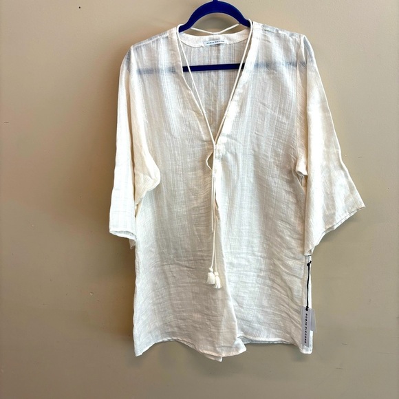 Robin Piccone ECRU white swim coverup. New with tags. Size Medium - Picture 1 of 6